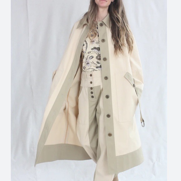 NWT ULLA JOHNSON Emmanuelle Night Neutral Trench Coat Size Medium. - Picture 12 of 15